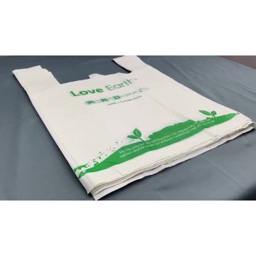 Corn starch made biodegradable plastic carry shopping bags