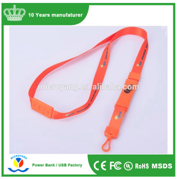 Factory wholesale logo printing lanyard neck stracp usb flash drive with free logo