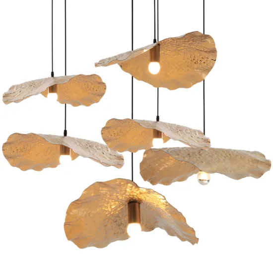 Modern Nordic Lotus Leaf Design Hanging Lamps for Luxury Cafe, Dining, and Bedroom Lighting