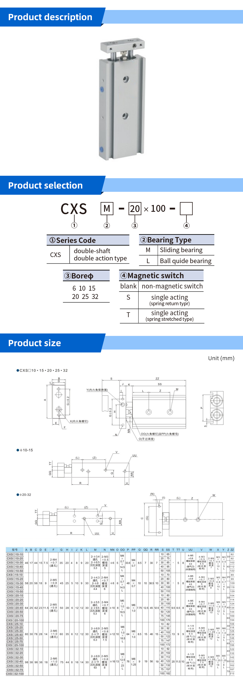 Gual-rod-cylinder--CXS-series