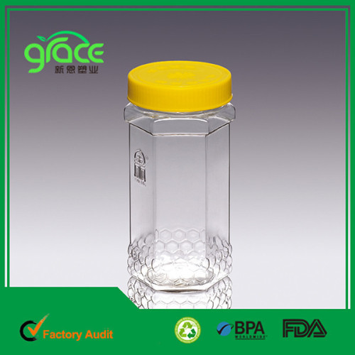 chinese supplier transparent honey jar packing clear honey jar