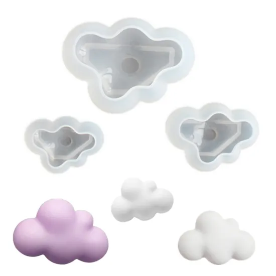 3D Cloud Shape Chocolate Silicone Mold Mousse Fondant Ice Cube Pudding Candy ice Mold