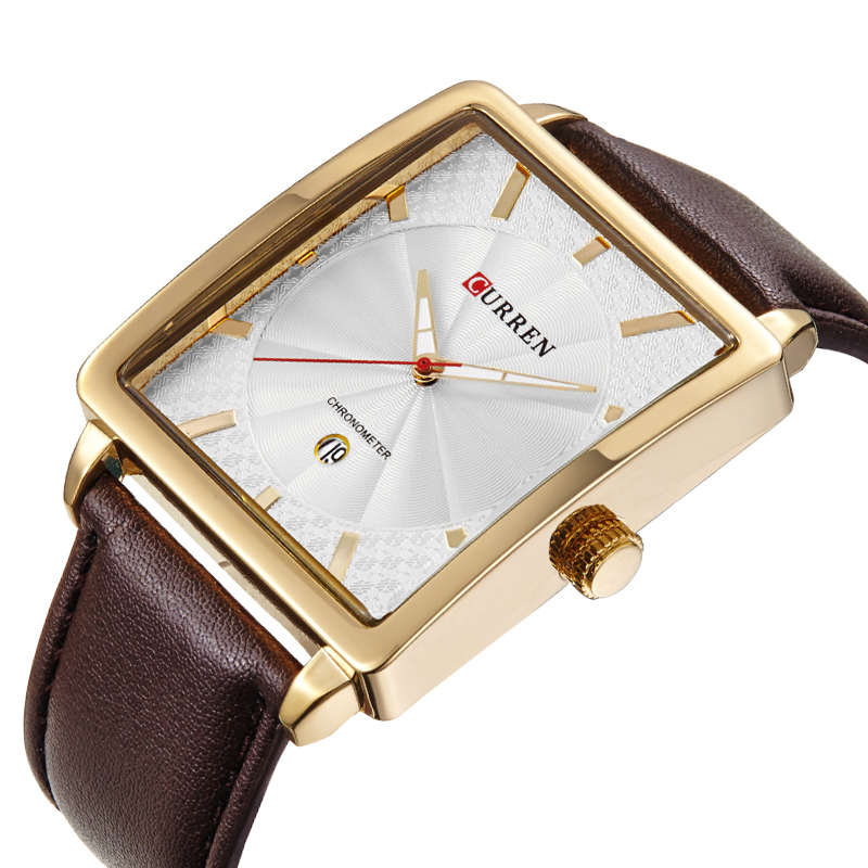 Luxury Square CURREN Men Quartz Watch 