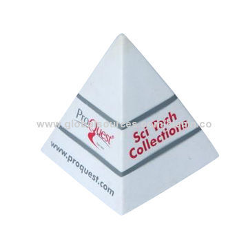 PU Stress toy in pyramid shape, with customized artwork printing