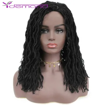 Wholesale Synthetic Crochet Braids Hair Wig 14" Short Gypsy Curly Wigs Faux Locs Crochet Scalp Hair Machine-made Y Demand