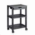 Removable three shelf adjustable plastic printer cart