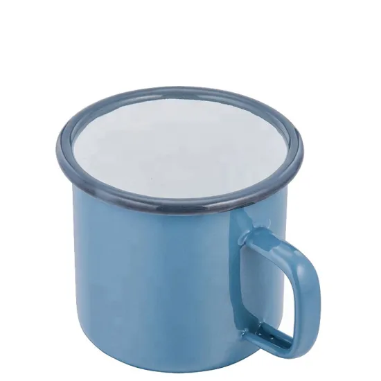 White Metal Enamel Camping Mug for Soup and Dinner