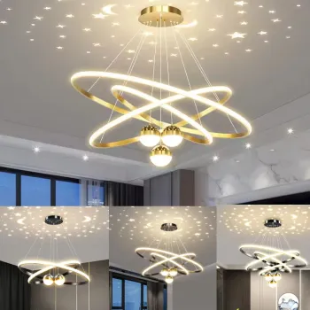 Nordic Minimalist Aluminum Crystal Ball Pendant Light for Indoor Living Room
