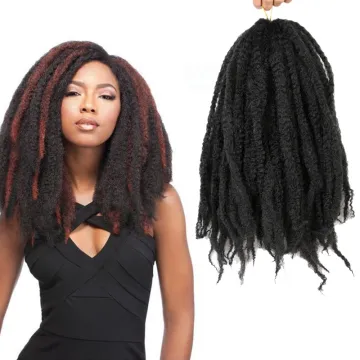 Afro Kinky Braiding Hair 18 inch Synthetic Crochet Marley Braids Hair Extensions Black Ombre Colors Jumbo Crochet Braids Hair