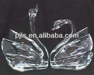 Glass Swan cheap glass figurines, Crystal Swan for Home Decoration