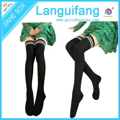 High quality New Design Cotton girls long sock girl knee high sock