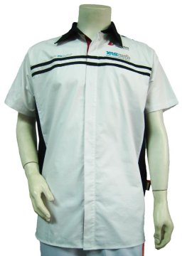 Men's woven cotton promotion car/motor customized racing team shirt