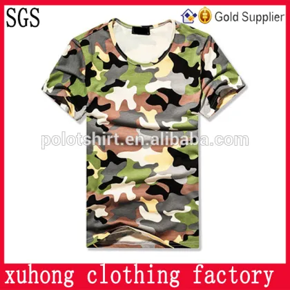 deep v neck camouflage t shirt