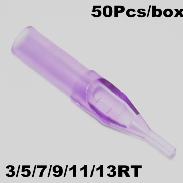 Tattoo Needle Tip Disposable Cap Nozzles Plastic Tube Purple sterilized Round Mouth size 3R 5R 7R 9R 11R 13R