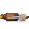 Cosmetic Dropper Amber Glass Bottle With Bamboo Dropper