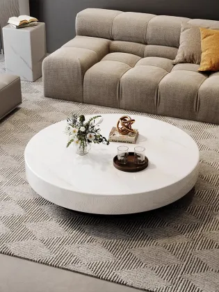 Bulgari Modern Luxury Cream Oval Marble Coffee Table