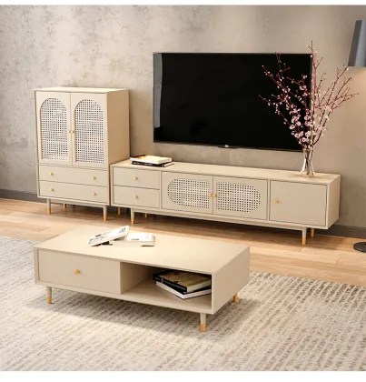Nordic solid wood TV cabinet living room