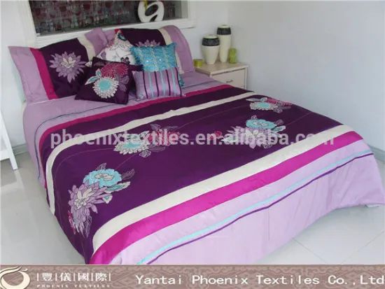 Embroidery high quality patchwork wholesale satin bedsheet