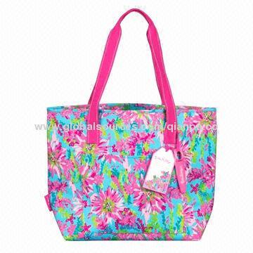 Flower Printed PVC Plastic Beach Bags, Available in Various Colours, OEM and ODM Orders are Welcome