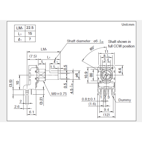 Drehpotentiometer der Serie RK11K