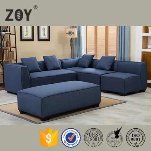 Modern Japaese Style Sectional L Shape Fabric Sofa Zoy 99160, High