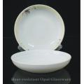 Fuente de vidrio de jade blanco de 10 "