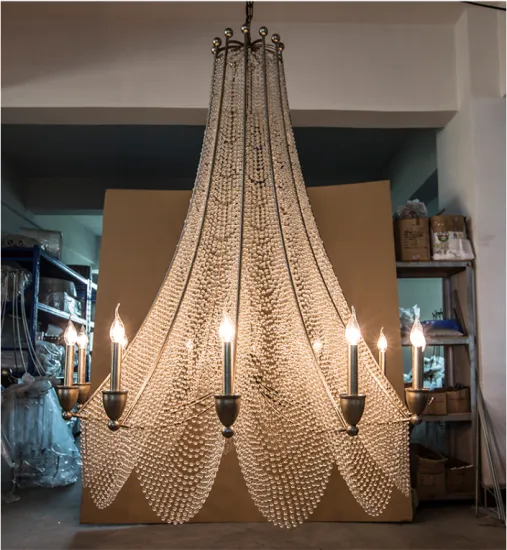 Modern French Crystal Lobby Ceiling Pendant Chandelier for Luxury Hotel Decor