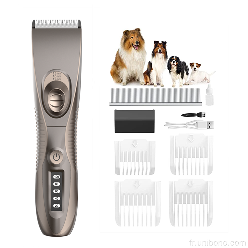 Clipper de poils d'animaux à faible bruit rechargeable