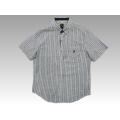 COTTON BLUE STRIPE SHORT SLEEVE MEN'S SHIRT