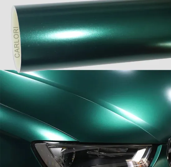 satin metallic green car wrap vinyl