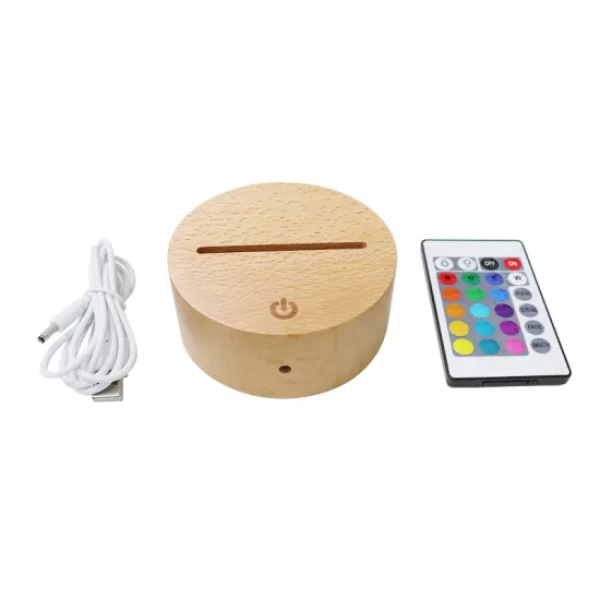 Personalized Night Lights with Remote Control & Round Wood Base - Perfect Gifts for Kids' Bedrooms