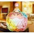 Colorful Glass Candy Jar With Glass Lid Glassware