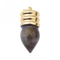 Natural lamp bulb Fancy Jasper Crystal Pendant Plated Gold