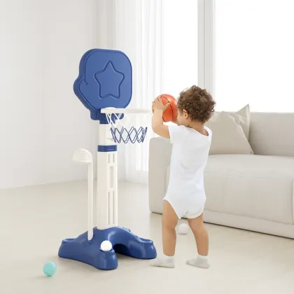 2021 HobbyTree New Design: Adjustable Plastic Baby Toy Basketball Stand for Home