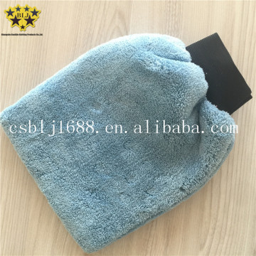 Microfiber Coral Fleece Blue Color Hand towel Car Cleaning Gloves