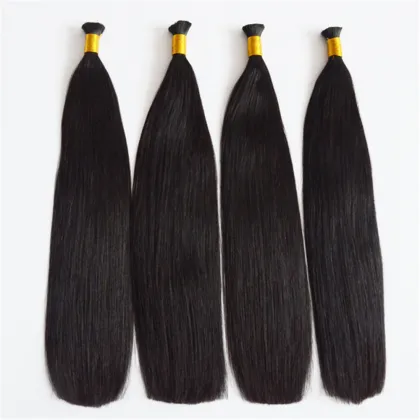 Brazilian bulk remy hair human braiding hair bulk on weft
