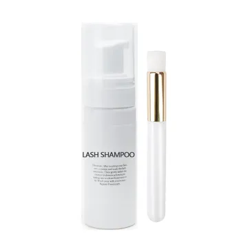 Vegan Lash Shampoo Kit with Brush - Private Label Eye Lash Bath Foam Cleanser