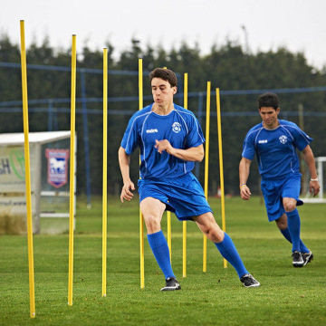 1.5m Football Training Slalom Poles with Spikes" could be simplified to:

"Football Training Slalom Poles 1.5m with Spikes" 

However, for better search engine optimization and clarity, you might consider:

"1.5m Football Slalom Poles with Spikes for Trai