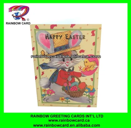 flower pot rabbit handmade Easter greeting cards