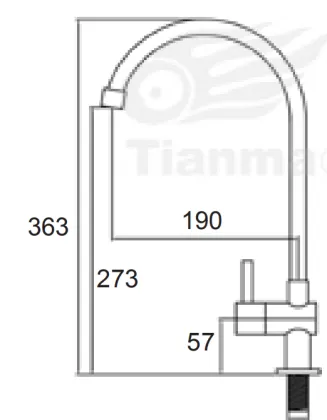 Swan Neck Cold Kitchen Tap