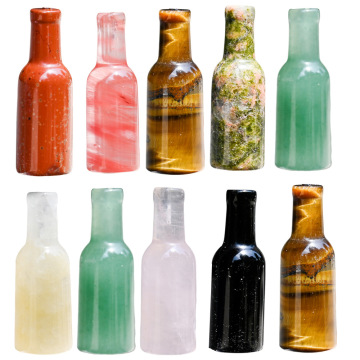 Gemstone Home Decoration Natural Stone Bottle Ornament for Home Office Crystal 35mm Bottle Home Ornament