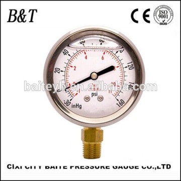 2.5inch bottom mount hydraulic oil high quality bourdon tube pressure gauge