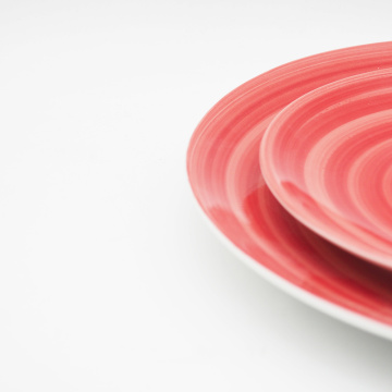 Platos de platos lisos de porcelana rústica de Polonia juego de vajilla