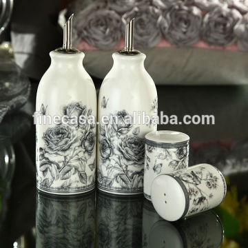 Elegant Fine New Bone China Salt and Pepper and Sugar Set of Nocturne