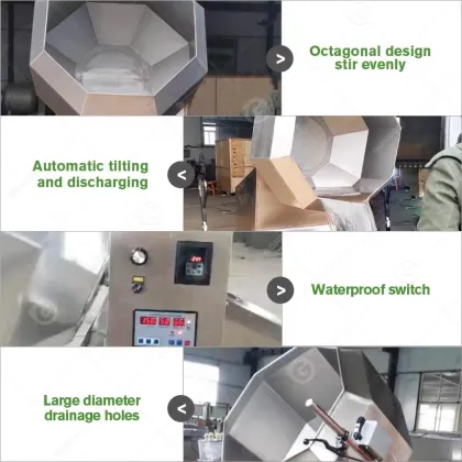 Octagonal Snack Coating Drum Mixer for Potato Chips and Peanuts