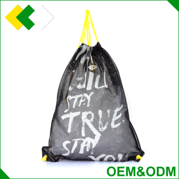 Fashion new style custom drawstring backpack good quality drawstring mesh bag