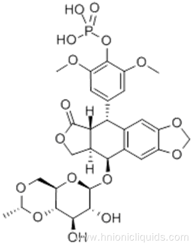 Furo[3',4':6,7]naphtho[2,3-d]-1,3-dioxol-6(5aH)-one,5-[3,5-dimethoxy-4-(phosphonooxy)phenyl]-9-[[4,6-O-(1R)-ethylidene-b-D-glucopyranosyl]oxy]-5,8,8a,9-tetrahydro-,( 57189310,5R,5aR,8aR,9S)- CAS 117091-64-2