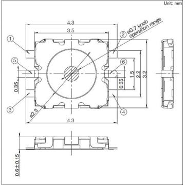 3.5 × 3.2mm Jenis Aksi Ganda Tipis