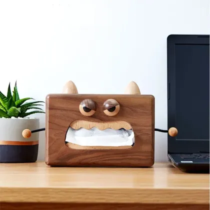 Walnut cartoon tissue box