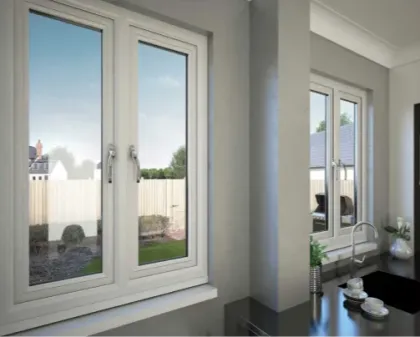 Modern Aluminum Glass Soundproof Casement Window 96x80
